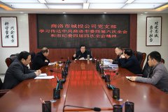 商洛市城投公司黨支部學(xué)習(xí)傳達中共商洛市委四屆六次全會和市紀委四屆四次全會精神