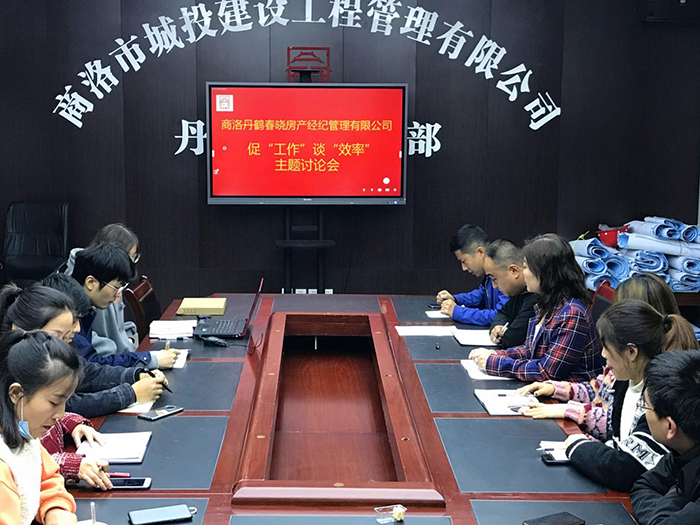 商洛丹鶴春曉房產(chǎn)經(jīng)紀管理有限公司召開促“工作”談“效率”主題討論會